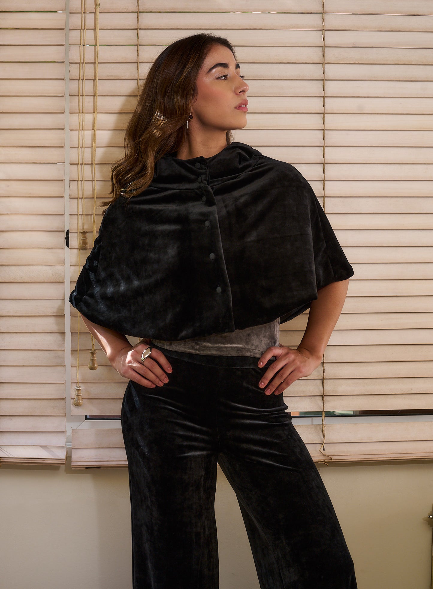 The Kylie Velvet Cape